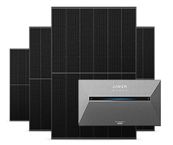 4 Solarpanels und ein Speichermodul